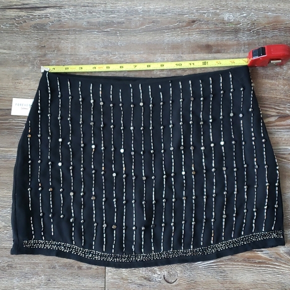 NWT Black with Silver Beaded Skirt size 28 - Picture 8 of 10